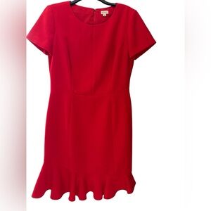 Daniel Cremieux Red Dress with Ruffled Hem